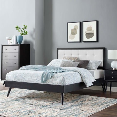 Willow Wood Platform Bed With Splayed Legs Modway Model: mod-6637
