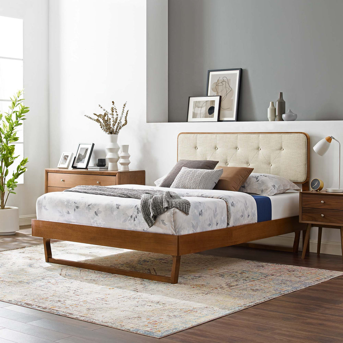 Bridgette Wood Platform Bed With Angular Frame Modway Model: mod-6645