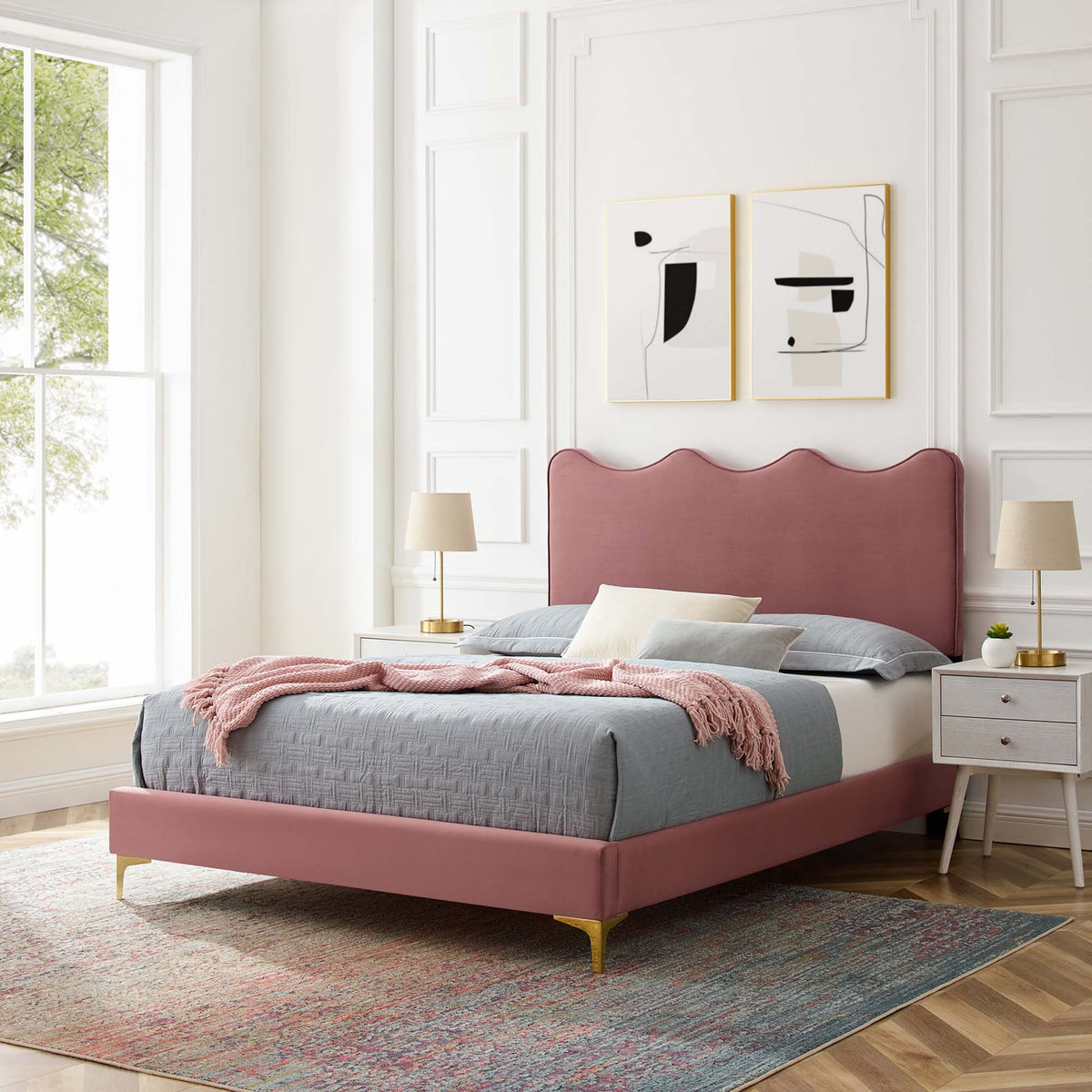 Current Performance Velvet Platform Bed Modway Model: mod-6727