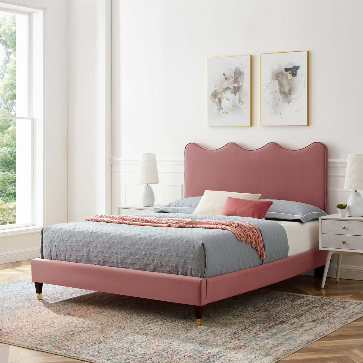 Current Performance Velvet Platform Bed Modway Model: mod-6728