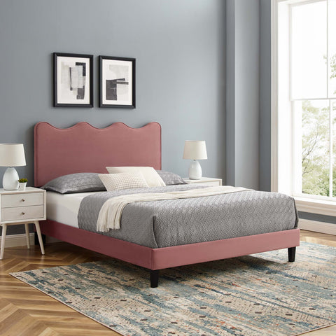 Current Performance Velvet Platform Bed Modway Model: mod-6729