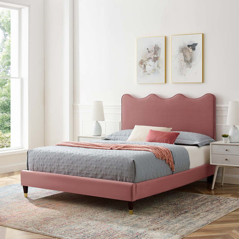 Current Performance Velvet Platform Bed Modway Model: mod-6731