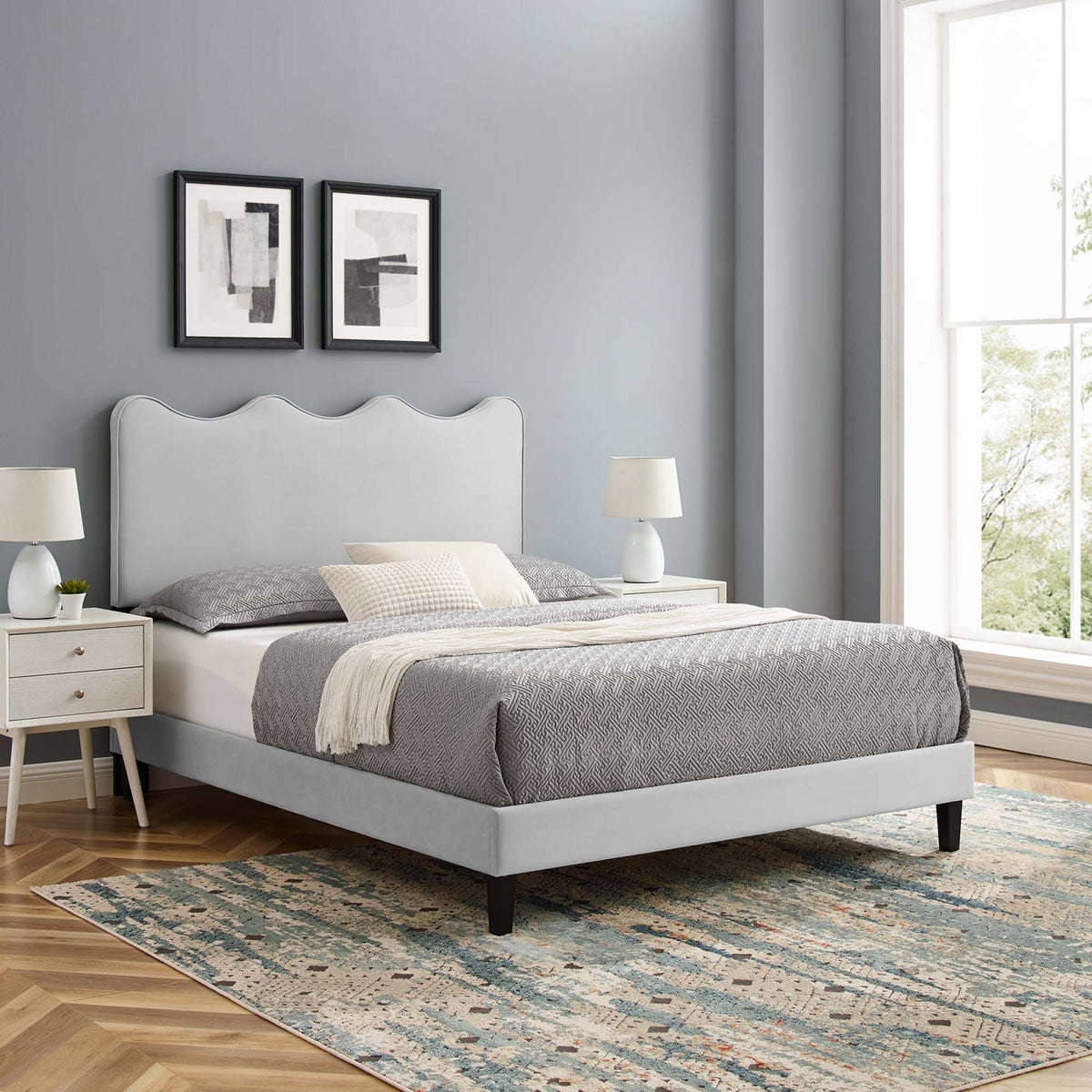 Current Performance Velvet Platform Bed Modway Model: mod-6732