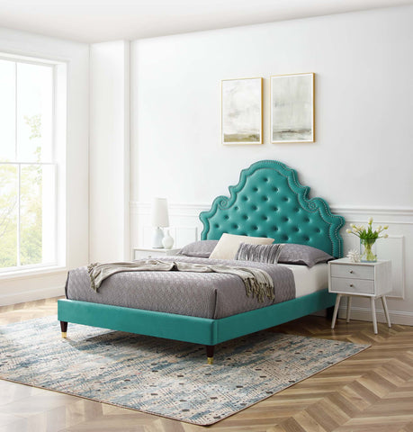 Gwyneth Tufted Performance Velvet Platform Bed Modway Model: mod-6755