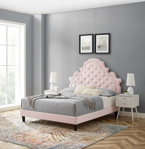 Gwyneth Tufted Performance Velvet Platform Bed Modway Model: mod-6759