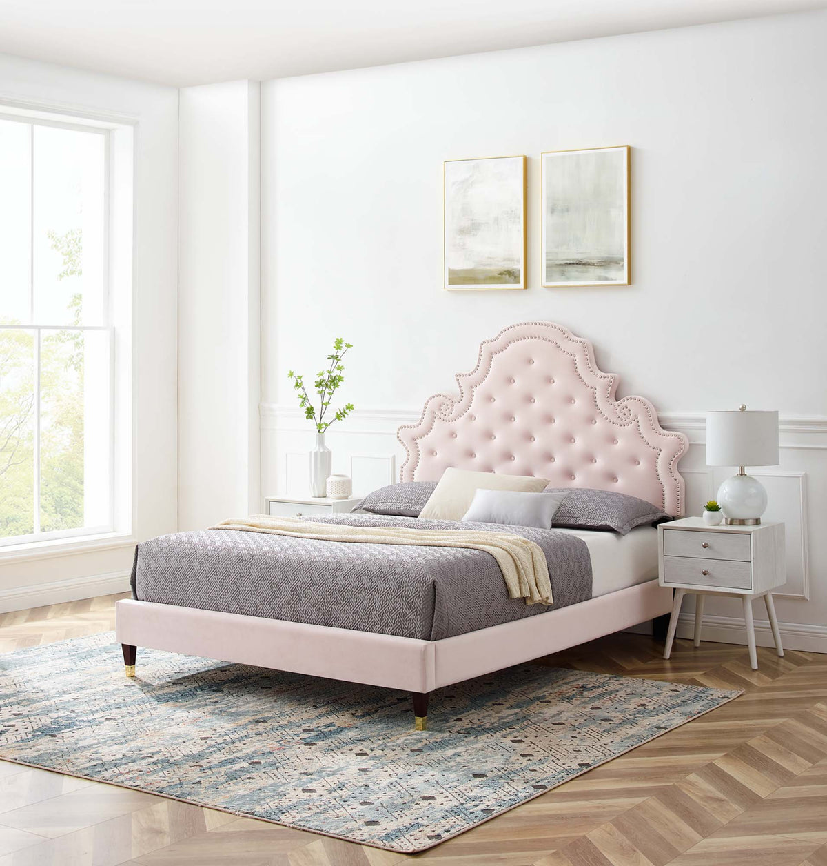 Gwyneth Tufted Performance Velvet Platform Bed Modway Model: mod-6761