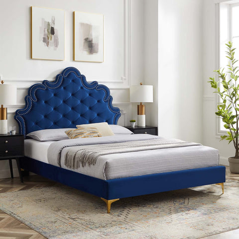 Sasha Button-Tufted Performance Velvet Bed Modway Model: mod-6787