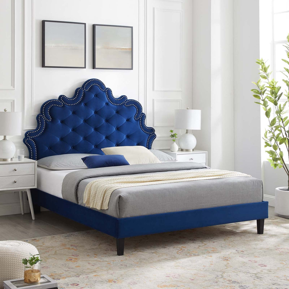 Sasha Button-Tufted Performance Velvet Bed Modway Model: mod-6797