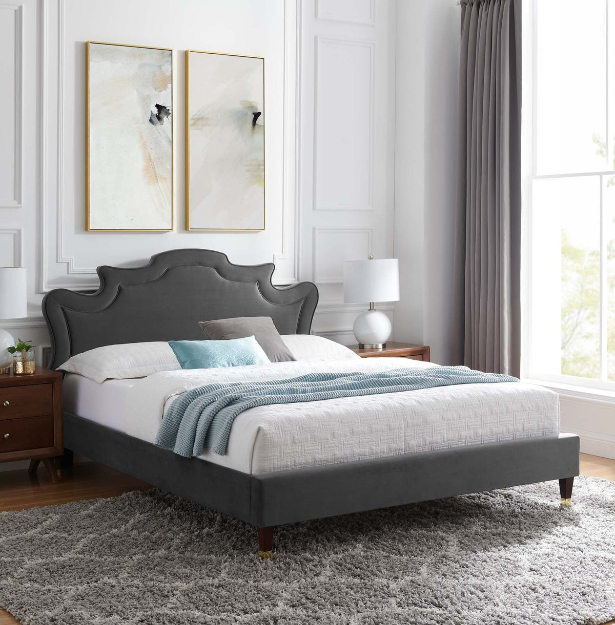 Neena Performance Velvet Bed Modway Model: mod-6825