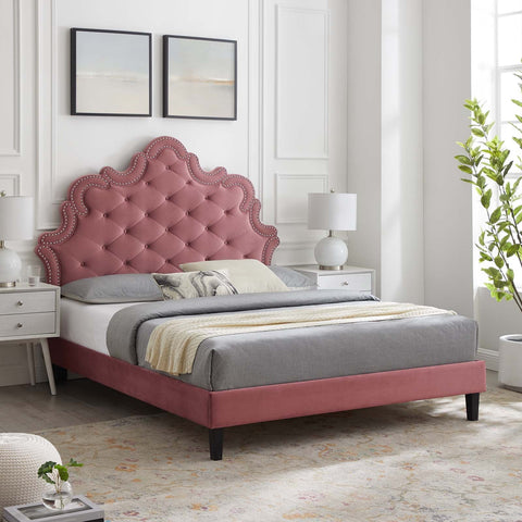 Sasha Button-Tufted Performance Velvet Bed Modway Model: mod-6842