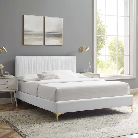 Peyton Performance Velvet Platform Bed Modway Model: mod-6865