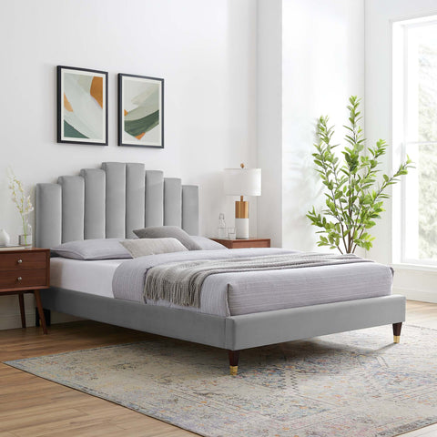 Elise Performance Velvet Platform Bed Modway Model: mod-6874