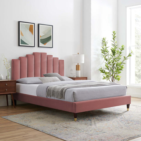 Elise Performance Velvet Platform Bed Modway Model: mod-6875