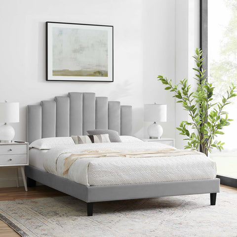 Elise Performance Velvet Platform Bed Modway Model: mod-6876