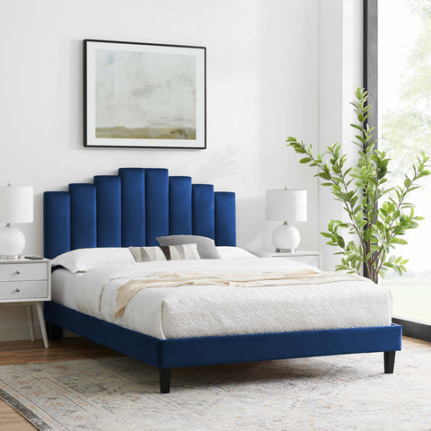 Elise Performance Velvet Platform Bed Modway Model: mod-6877