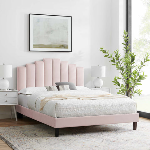 Elise Performance Velvet Platform Bed Modway Model: mod-6877