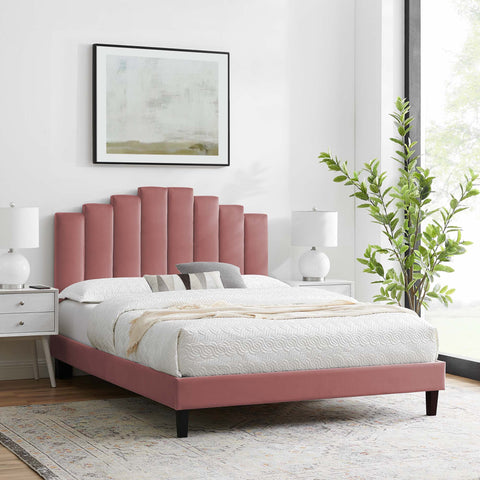 Elise Performance Velvet Platform Bed Modway Model: mod-6878