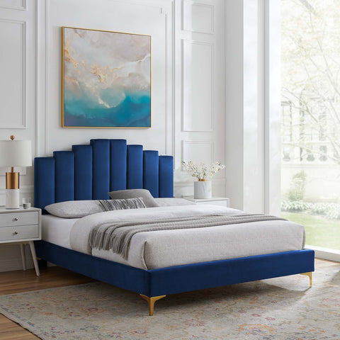 Elise Performance Velvet Platform Bed Modway Model: mod-6880