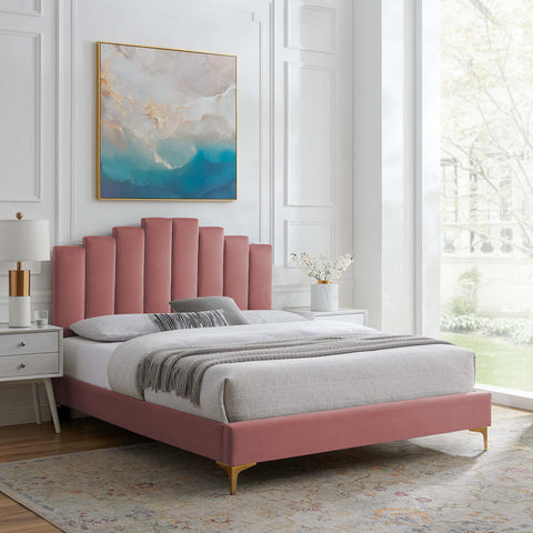 Elise Performance Velvet Platform Bed Modway Model: mod-6881