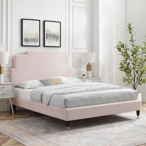 Lindsey Performance Velvet Platform Bed Modway Model: mod-6902