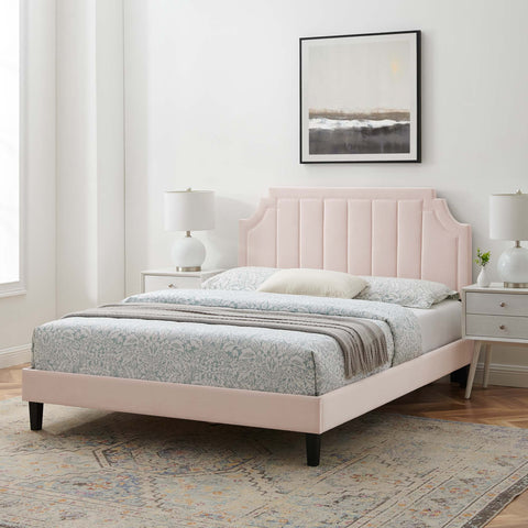 Sienna Performance Velvet Platform Bed Modway Model: mod-6908