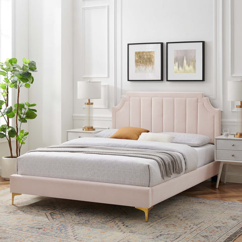 Sienna Performance Velvet Platform Bed Modway Model: mod-6918