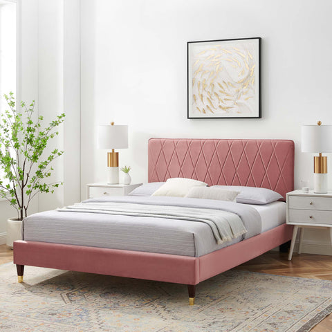Phillipa Performance Velvet Platform Bed Modway Model: mod-6923
