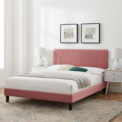 Phillipa Performance Velvet Platform Bed Modway Model: mod-6924