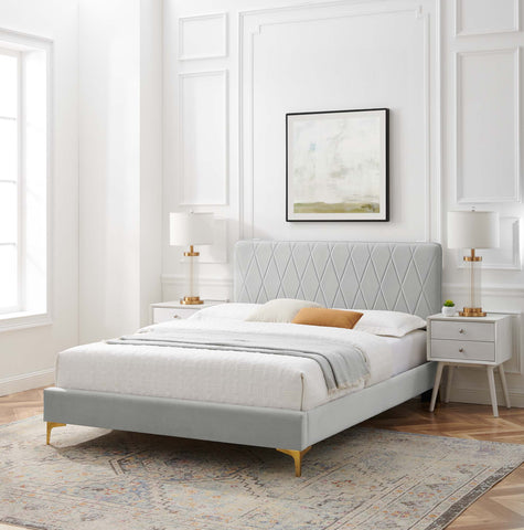 Phillipa Performance Velvet Platform Bed Modway Model: mod-6928