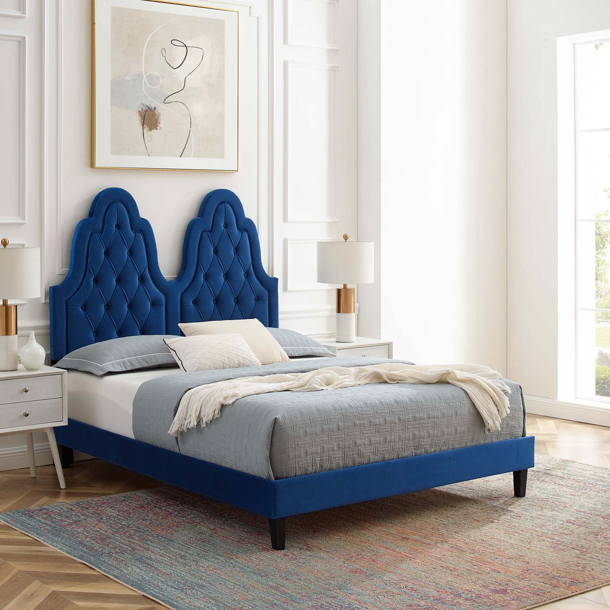 Alexandria Tufted Performance Velvet Platform Bed Modway Model: mod-6939
