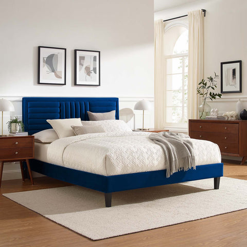 Sofia Channel Tufted Performance Velvet Platform Bed Modway Model: mod-7015