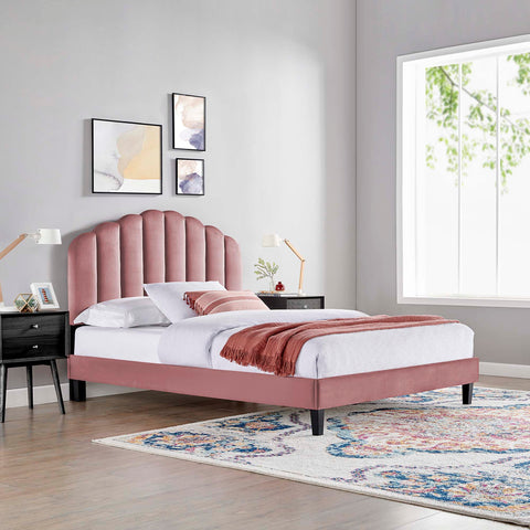 Daisy Performance Velvet Platform Bed Modway Model: mod-7043