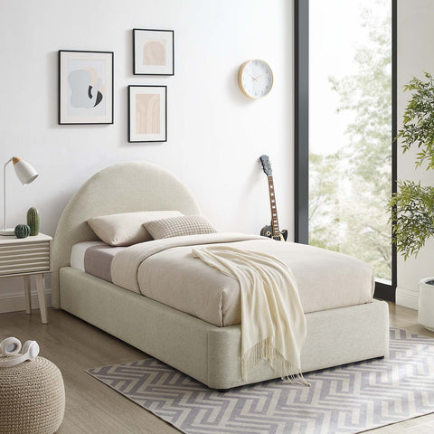 Resort Upholstered Fabric Arched Round Platform Bed Modway Model: mod-7128