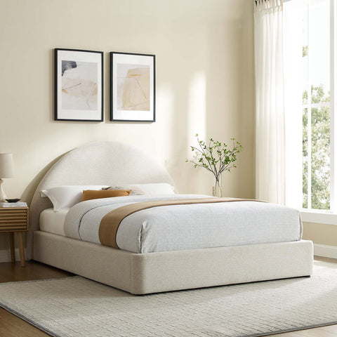 Resort Upholstered Fabric Arched Round Platform Bed Modway Model: mod-7130