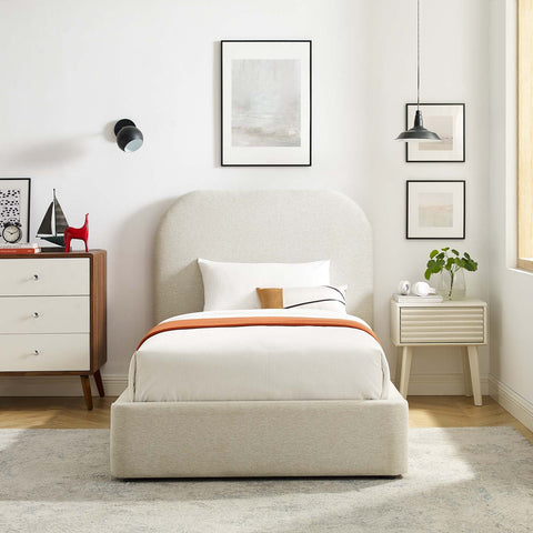 Keynote Upholstered Fabric Curved Platform Bed Modway Model: mod-7136