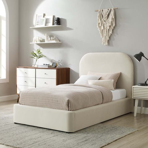 Keynote Performance Velvet Curved Platform Bed Modway Model: mod-7137