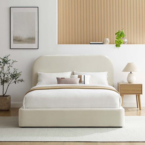 Keynote Performance Velvet Curved Platform Bed Modway Model: mod-7139