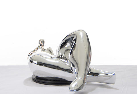 Sz0228 Modern Silver Napping Lady Sculpture Model VGTHSZ0228-SLV