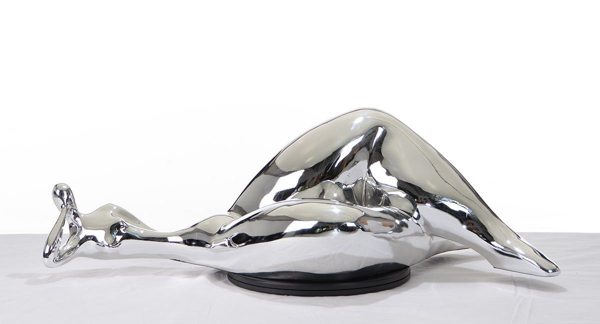 Sz0228 Modern Silver Napping Lady Sculpture Model VGTHSZ0228-SLV