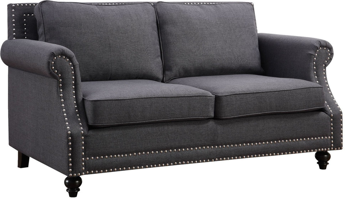 Camden Grey Linen Loveseat Model: TOV-63801-2-Grey