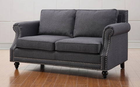 Camden Grey Linen Loveseat Model: TOV-63801-2-Grey