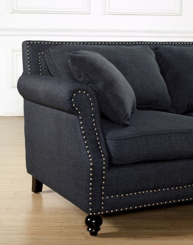 Camden Grey Linen Loveseat Model: TOV-63801-2-Grey