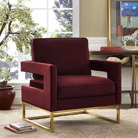 Avery Maroon Velvet Chair Model: TOV-A110