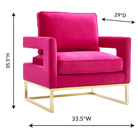 Avery Pink Velvet Chair Model: TOV-A120