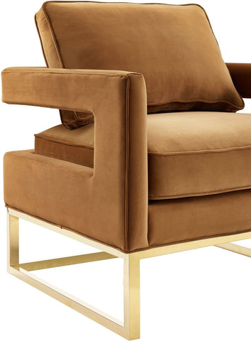 Avery Cognac Velvet Chair Model: TOV-A128