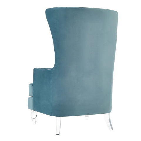 Bristol Sea Blue Velvet Chair with Lucite Legs Model: TOV-A139