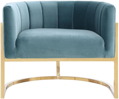 Magnolia Sea Blue Chair with Gold Base Model: TOV-A144