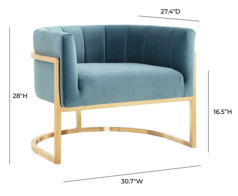 Magnolia Sea Blue Chair with Gold Base Model: TOV-A144