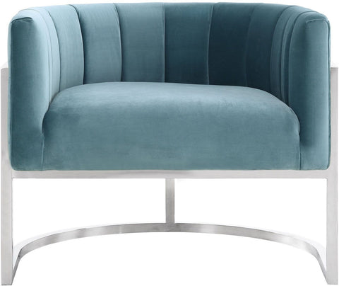Magnolia Sea Blue Chair with Silver Base Model: TOV-A147