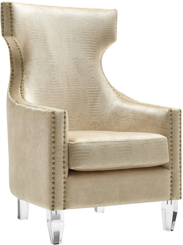 Gramercy Gold Croc Velvet Wing Chair Model: TOV-A76